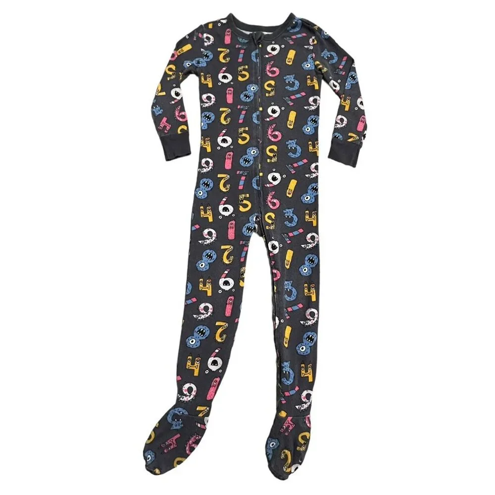 Old Navy 3T Animated Monster Numbers Footie Pajamas